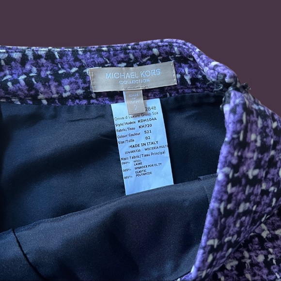 Michael Kors Collection wool print mini skirt with slit - Picture 3 of 4